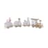 White Snow Print Christmas Themed Wooden Mini Train Ornaments image number 6