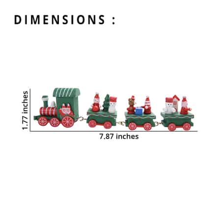 Green Santa Driver Christmas Themed Wooden Mini Train Ornaments image number 3