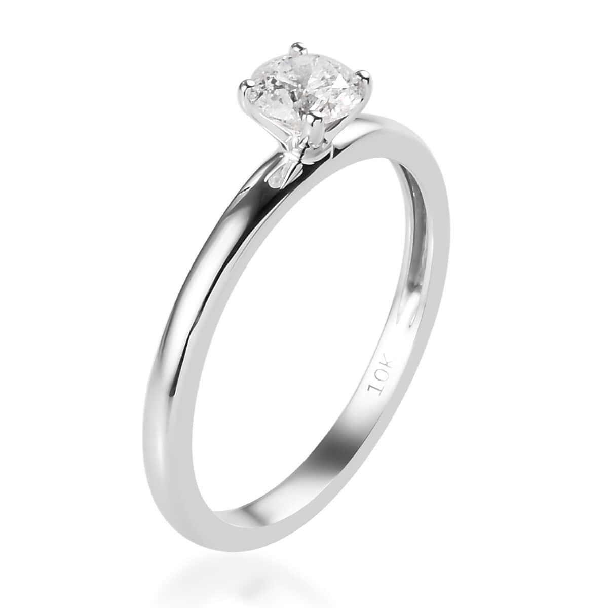 10K White Gold G-H I3 Diamond Ring (Size 7.0) 2 Grams 0.50 ctw image number 3