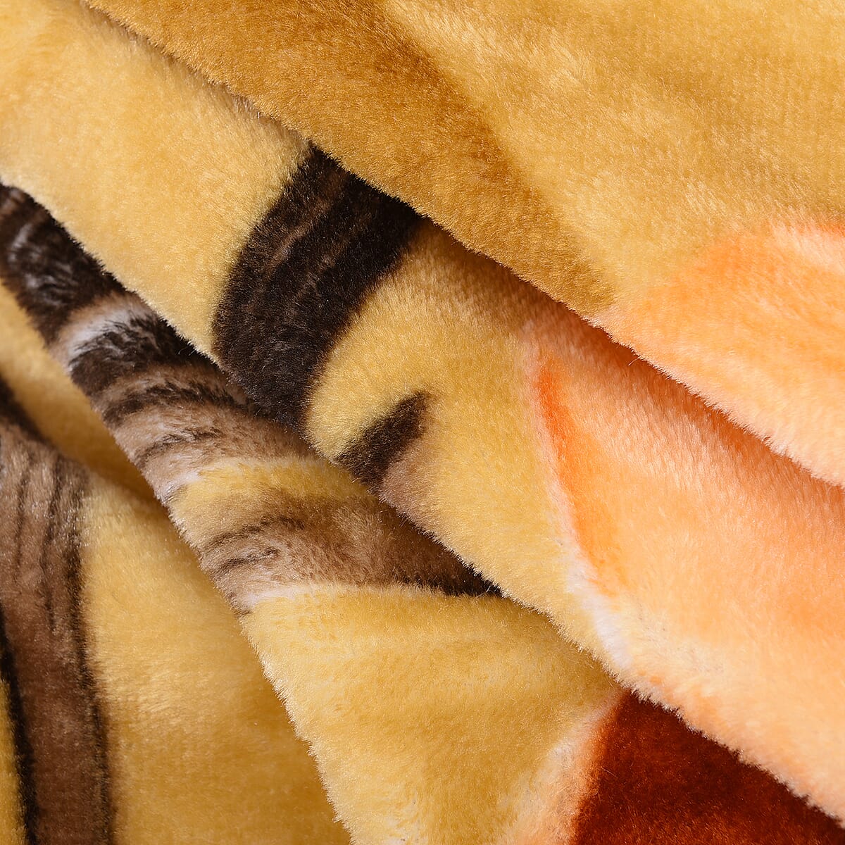 Homesmart 2 Ply Thick Raschel Faux Fur Khaki Flower Printed 1100 gsm Heavy Blanket (100% Microfiber) (Approx 8.8 lbs) image number 3