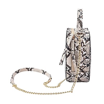 Khaki Snakeskin Patten Faux Leather Heart Shape Embroidery Crossbody Bag for Women, Crossbody Purse, Designer Crossbody, Shoulder Handbags