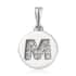 Lolos Exclusive Pick's Diamond Initial M Pendant in Platinum Over Sterling Silver 0.10 ctw image number 0