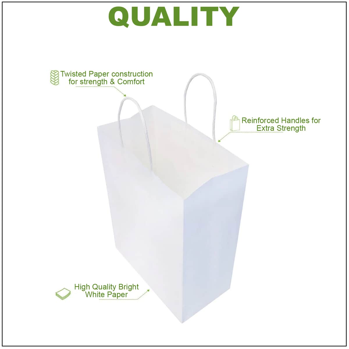 White Paper Gift Bag with 3 Multi Color Tissue Paper Sheets and Note Card image number 1