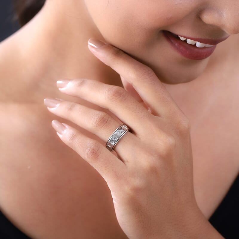 D'Joy Heart Spinner Ring in Sterling Silver (Size 10.0)