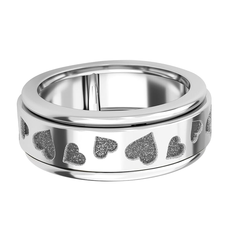 D'Joy Heart Spinner Ring in Sterling Silver (Size 10.0)