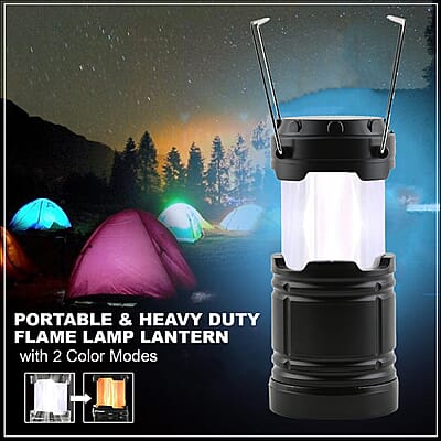 Portable & Heavy Duty Flame Lamp Lantern with 2 Color Modes