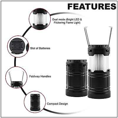 Portable & Heavy Duty Flame Lamp Lantern with 2 Color Modes
