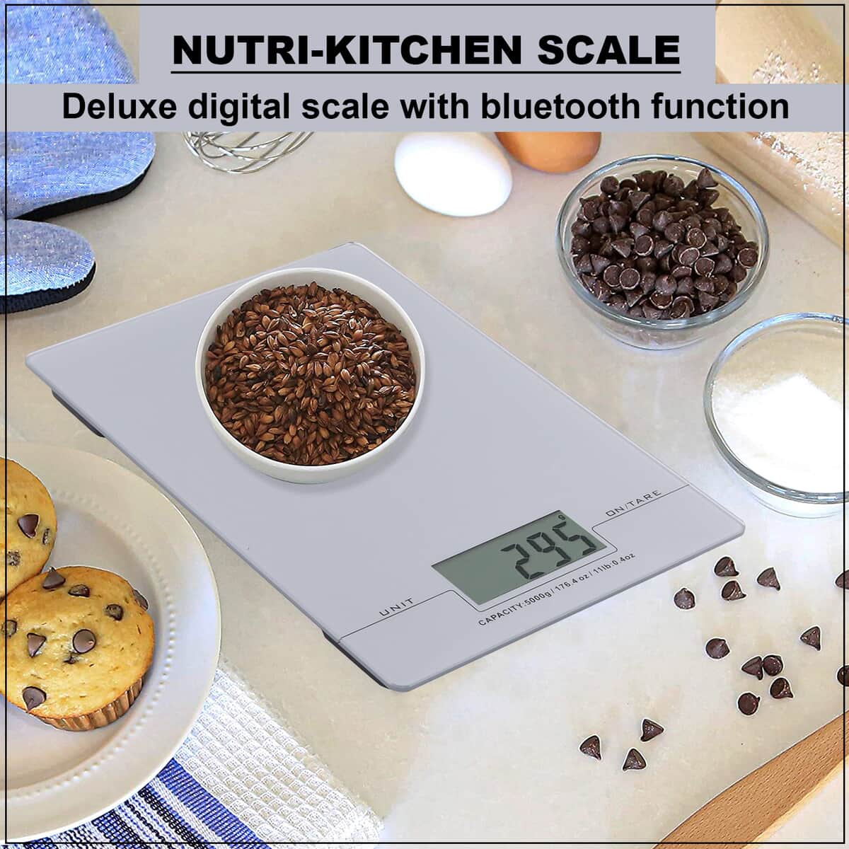 Simple & Co. Nutri-Kitchen Glass Digital Scale with Bluetooth Function image number 1