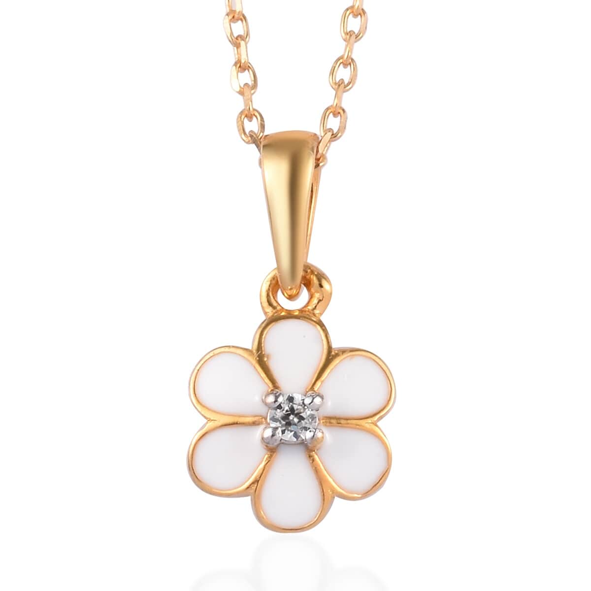 Zircon Pendant Necklace 20 Inches in Vermeil Yellow Gold Over Sterling Silver image number 0