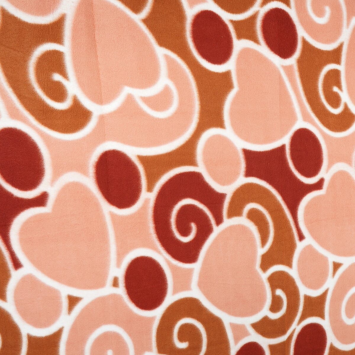 Orange Floral Print Microfiber Polar Fleece Blanket image number 3