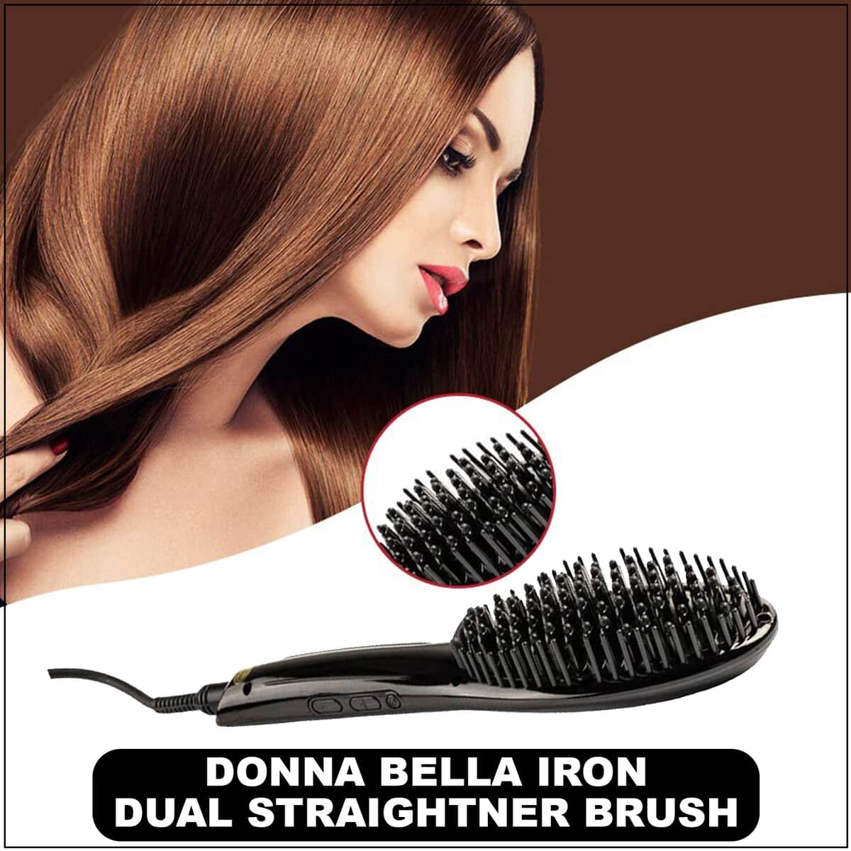Donna Bella Iron Dual Straightening Brush image number 1