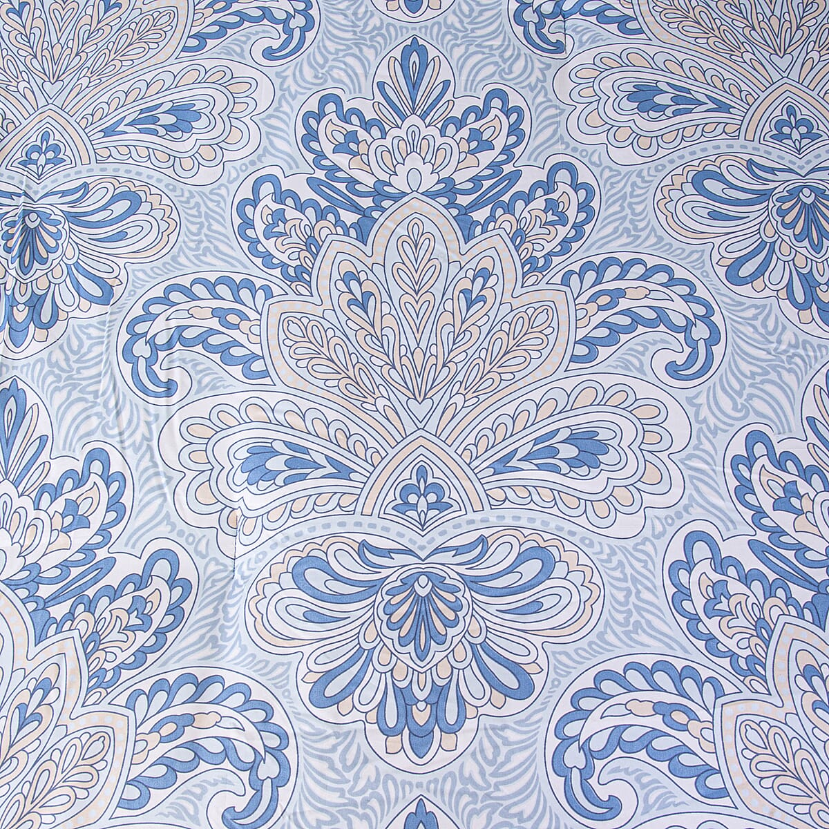 Closeout Cozelle GRANDEUR Collection Blue Microluxe 4 Piece Damask Comforter Set (Twin) image number 2