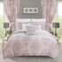 Closeout Cozelle Grandeur Collection Blush Microluxe 4 Piece Damask Comforter Set (King) image number 0