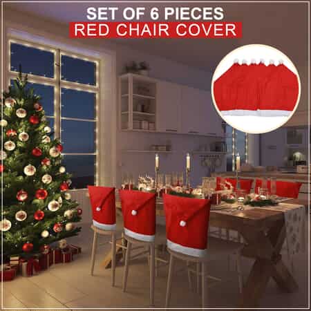 Set of 6 Pieces Red Chair Cover image number 1