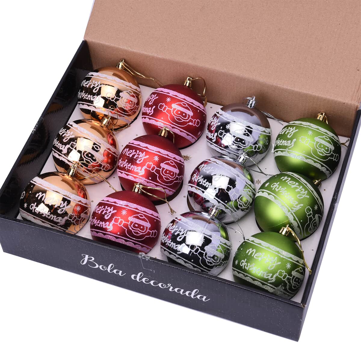12 Pieces of Christmas Tree Decoration Balls (3.15') in Gift Box - Orange image number 0