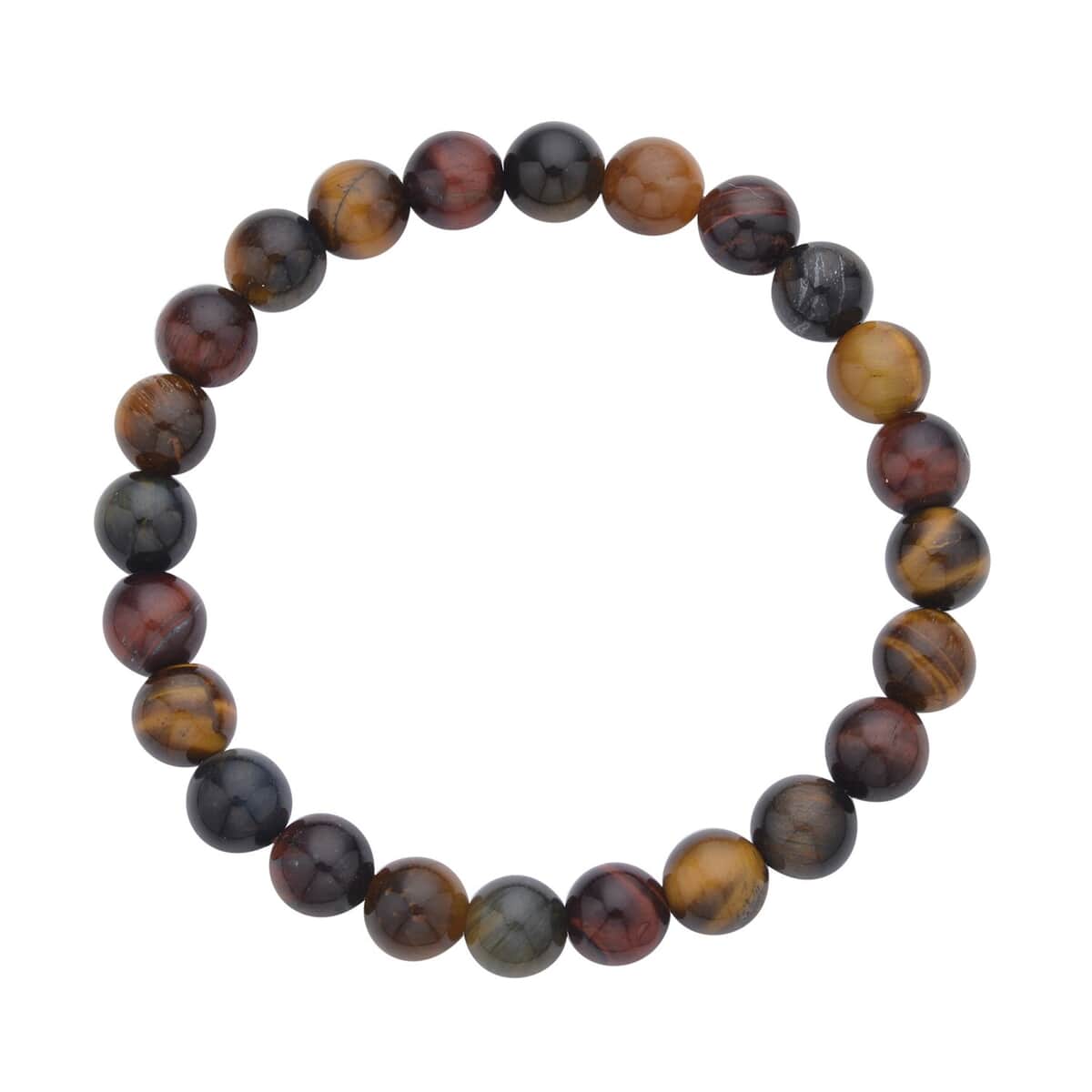 Yellow and Multi Color Tiger Eye, Hematite Set of 2 Beaded Stretch Bracelet (6.50, 7.00 In) 235.50 ctw image number 5