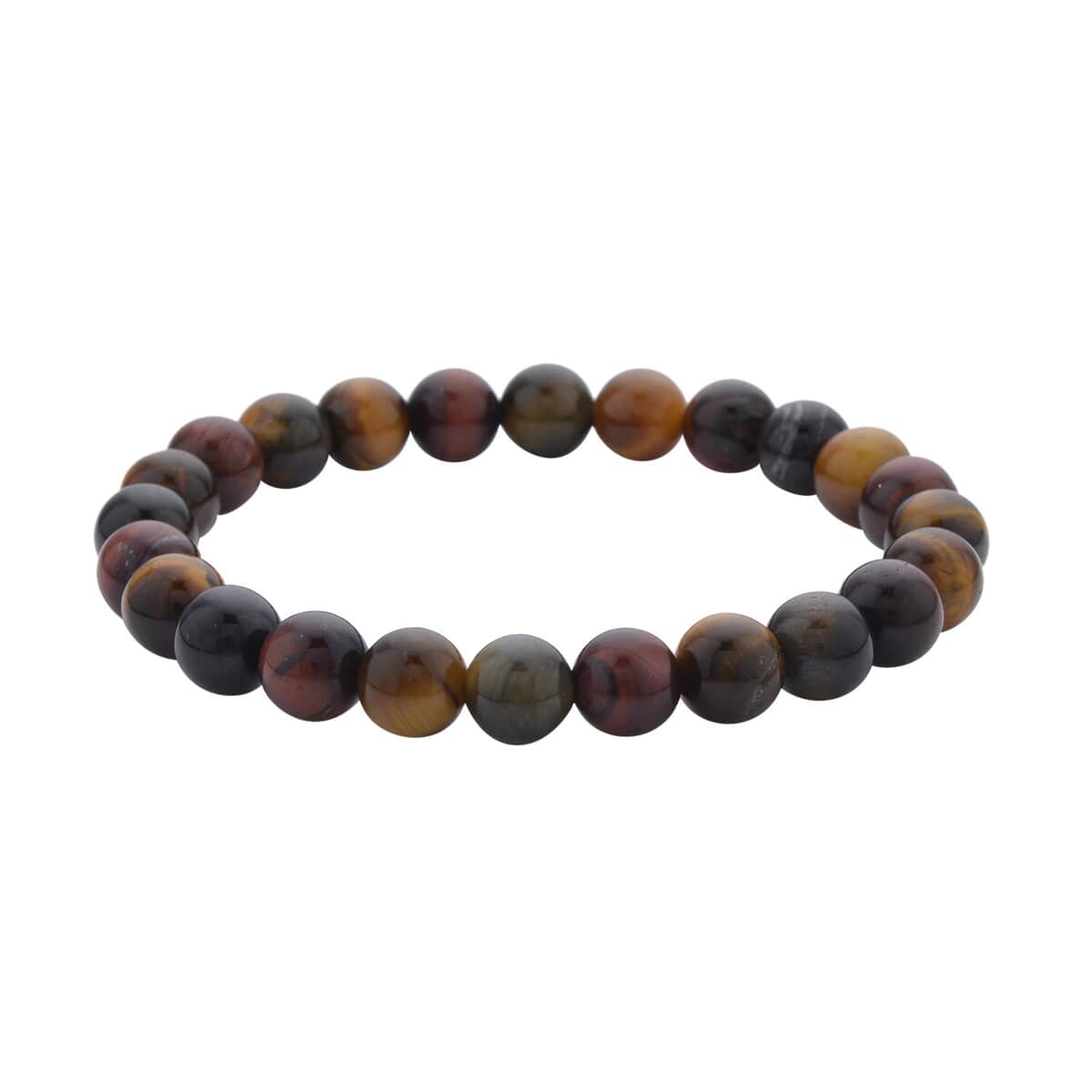 Yellow and Multi Color Tiger Eye, Hematite Set of 2 Beaded Stretch Bracelet (6.50, 7.00 In) 235.50 ctw image number 6