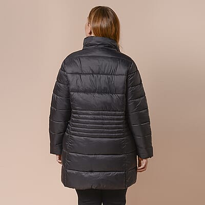  Passage Black Long Sleeve Women Coat with 2 Zipper Pocket (S, Shell: 100% Nylon and Lining: 100% Polyester)