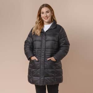 Doorbuster PASSAGE Black Long Sleeve Women Coat with 2 Zipper Pocket (S, Shell: 100% Nylon and Lining: 100% Polyester)