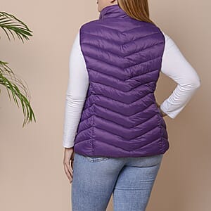 Passage Purple Women's Zip Front Puffer Vest with Pockets(S, 100% Polyester)
