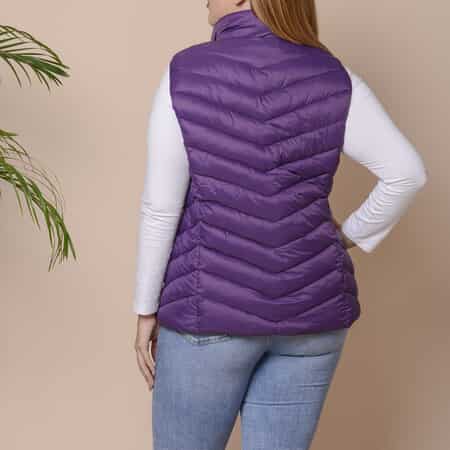 Passage Purple Women's Zip Front Puffer Vest with Pockets(S, 100% Polyester) image number 1