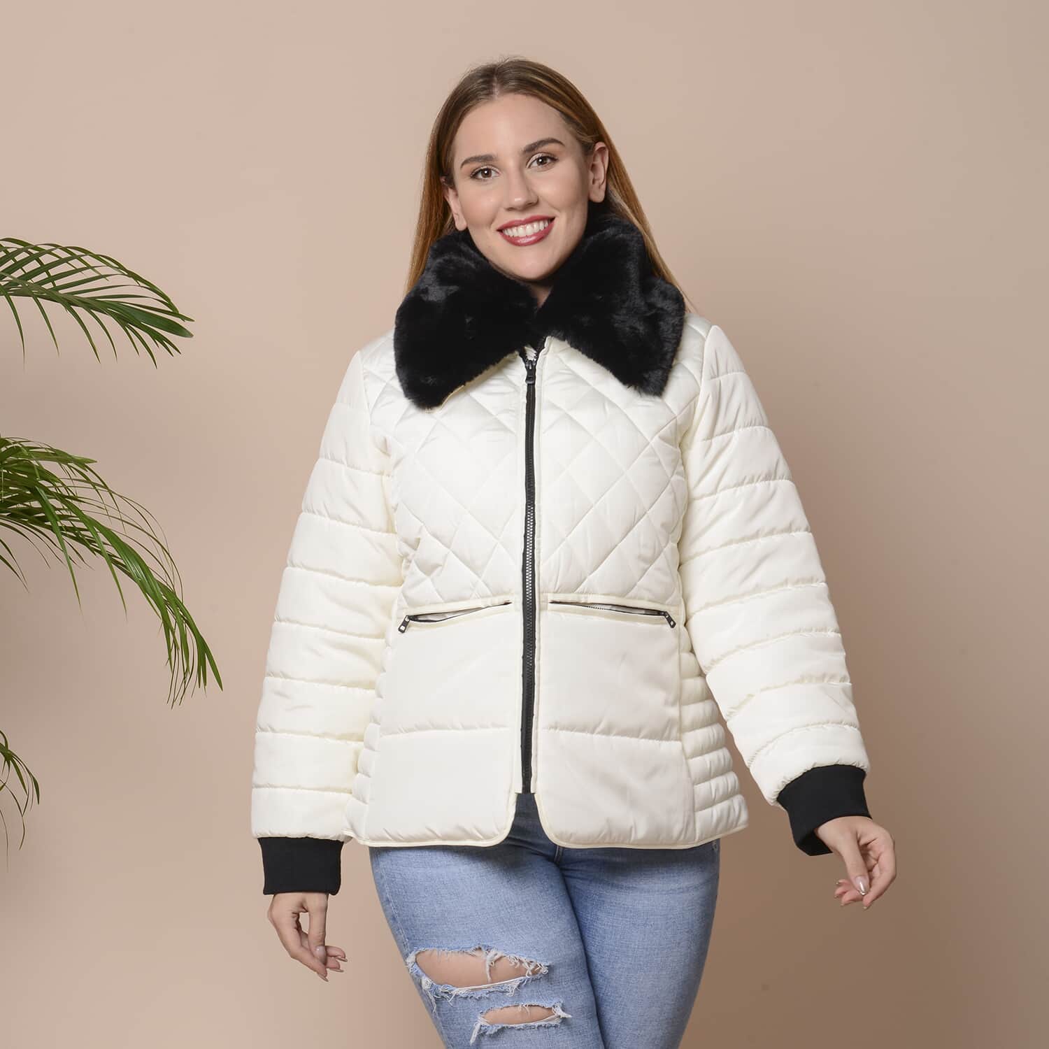 H and m 2024 white fur coat