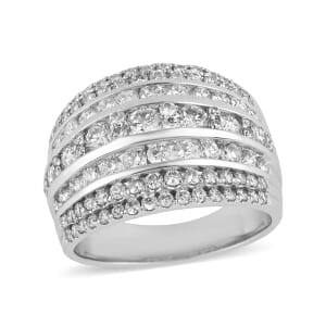 NY Closeout 10K White Gold Diamond Ring (Size 7.0) 7.80 Grams 2.00 ctw