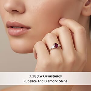 Rhapsody AAAA Rubellite and Diamond E-F VS 2.25 ctw Ring in 950 Platinum (Size 7.0) 6.21 Grams