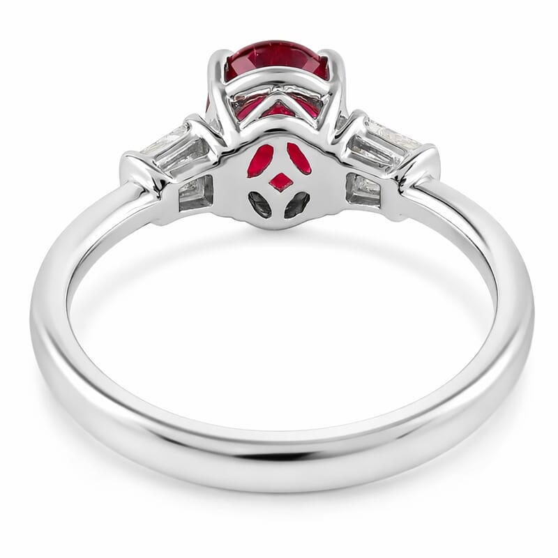 Rhapsody AAAA Rubellite and Diamond E-F VS 2.25 ctw Ring in 950 Platinum (Size 7.0) 6.21 Grams