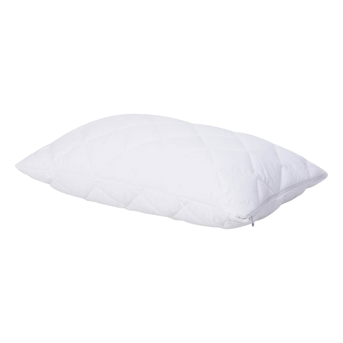 HOMESMART White Microfiber Quilted Magnet Pillow with Removable Cotton Cover - Full (Standard) image number 2