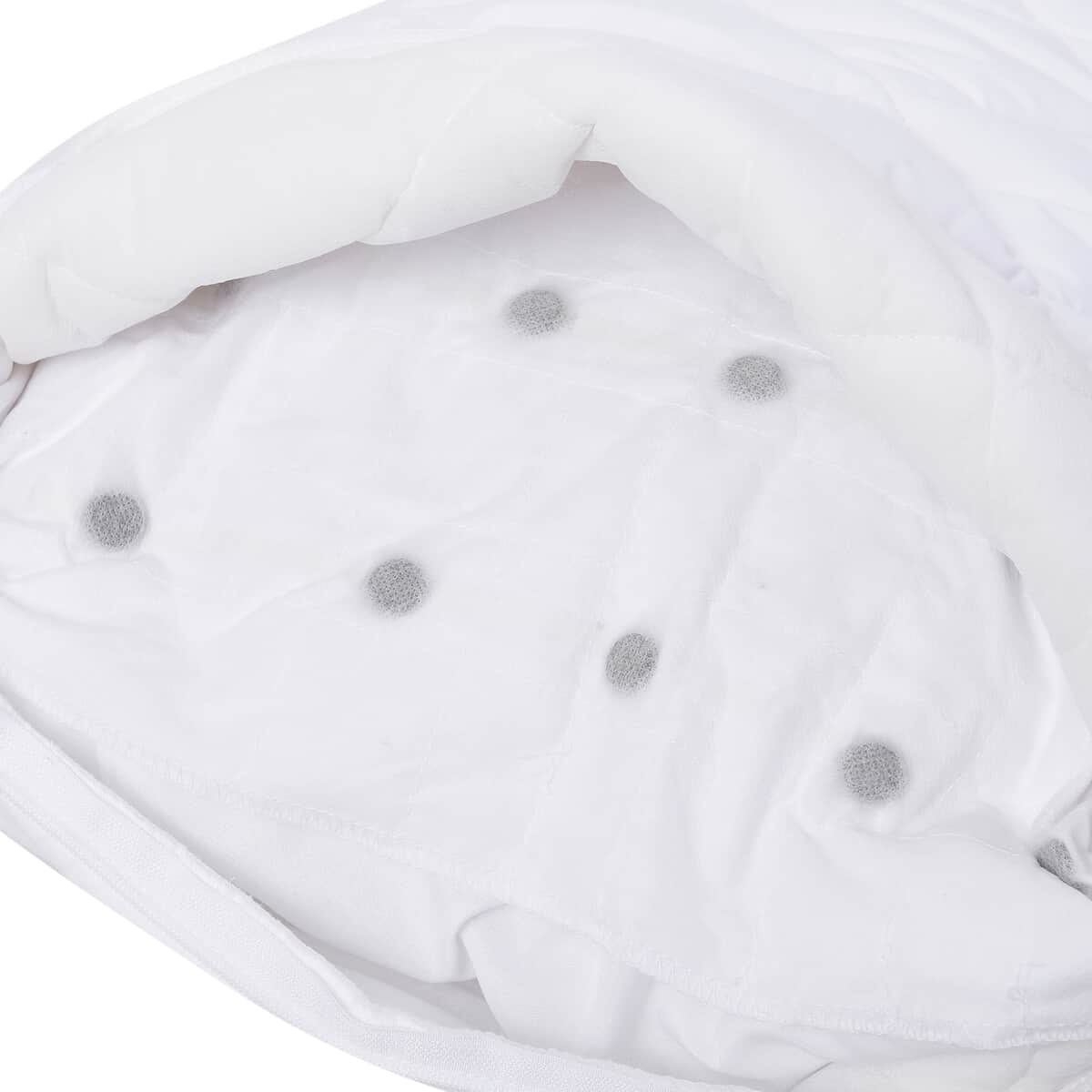 HOMESMART White Microfiber Quilted Magnet Pillow with Removable Cotton Cover - Full (Standard) image number 3