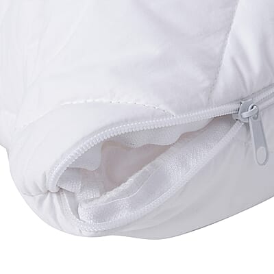 Homesmart White Microfiber Quilted Pillow with Removable Cotton Cover and Magnet - Queen