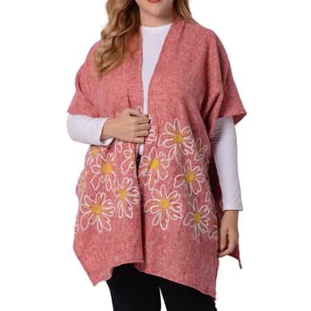 Passage Pink Tweed Daisy Floral Kimono (31.5”x29”,) image number 0
