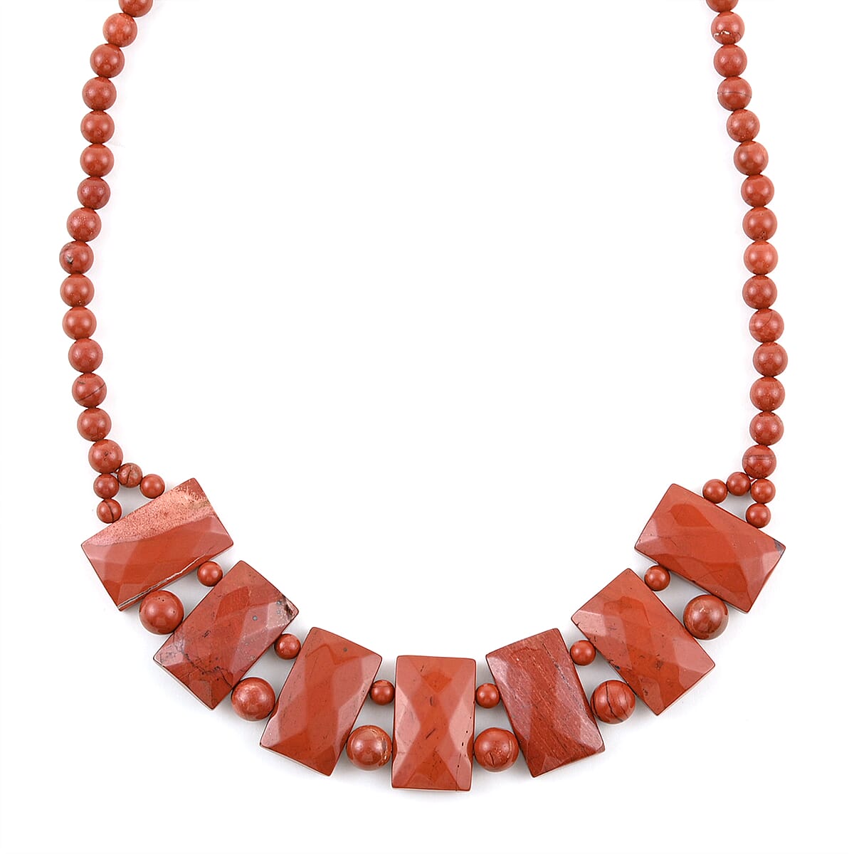 Buy Red Jasper Necklace 1820 Inches in Stainless Steel 322.00 ctw at