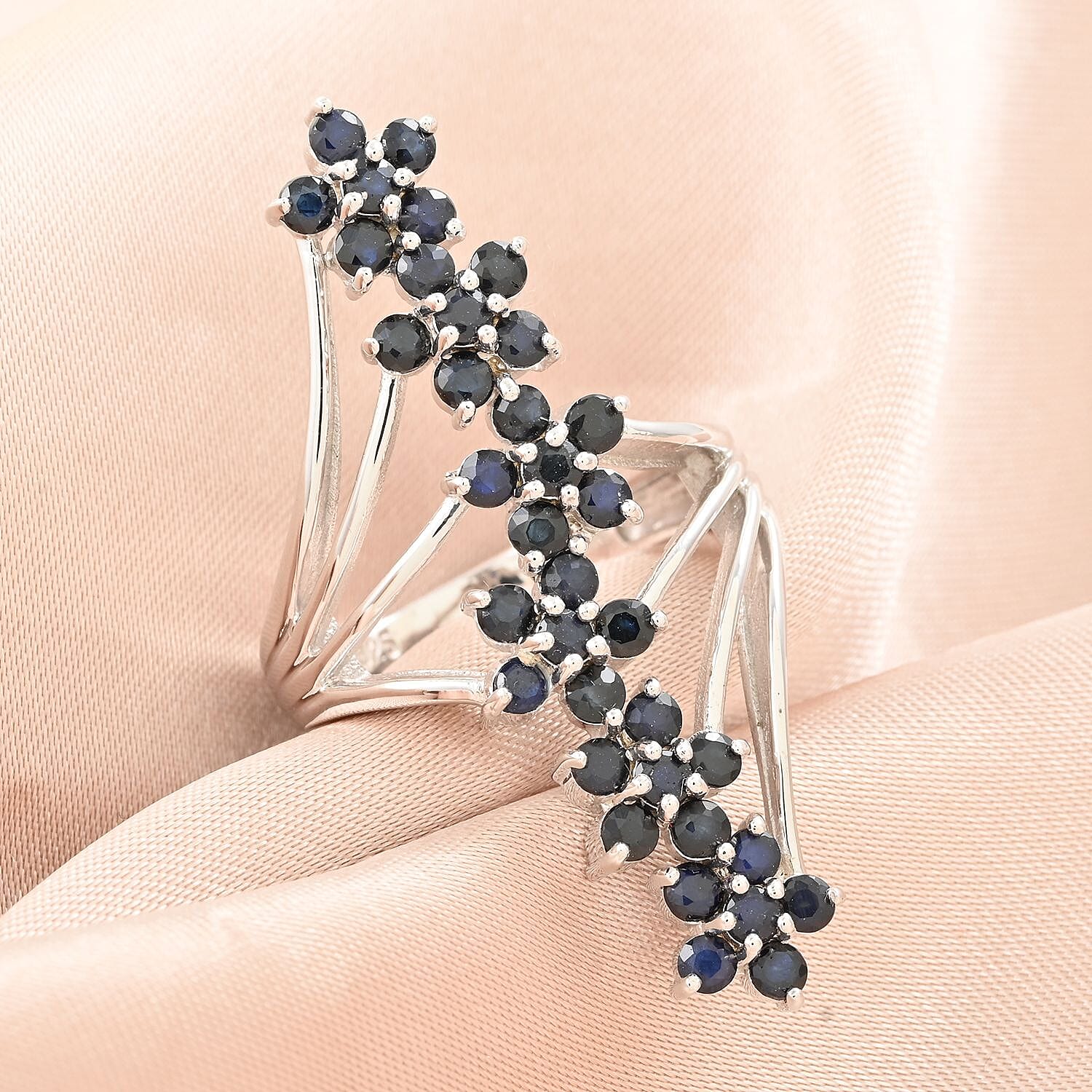 Madagascar Blue Sapphire (DF) Ring in Sterling Silver (Size 6.25) 2.50 ctw