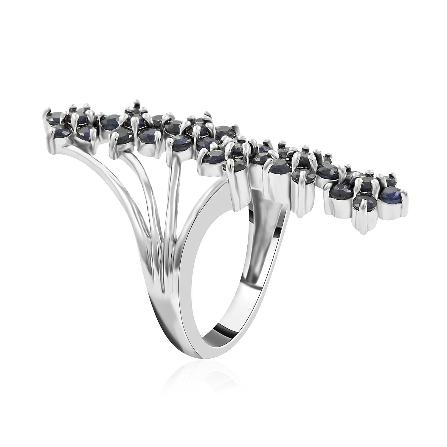 Madagascar Blue Sapphire (DF) Ring in Sterling Silver (Size 6.25) 2.50 ctw