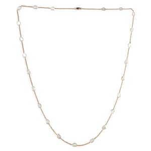 Artisan Crafted 14K Rose Gold Polki Diamond Necklace 32 Inches 8.36 Grams 6.00 ctw