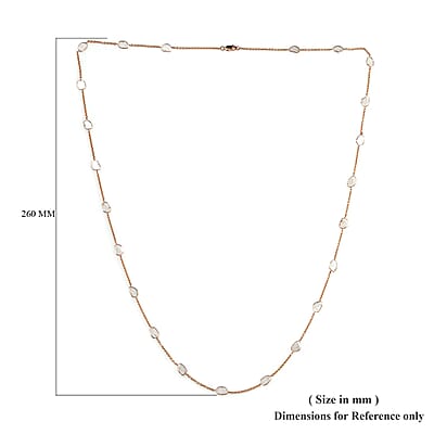 Artisan Crafted 14K Rose Gold Polki Diamond Necklace 32 Inches 8.36 Grams 6.00 ctw