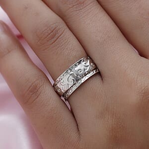 Artisan Crafted Spinner Ring in Sterling Silver, Anxiety Ring for Women, Fidget Rings for Anxiety for Women, Stress Relieving Anxiety Ring (Size 11.0) (4.25 g)