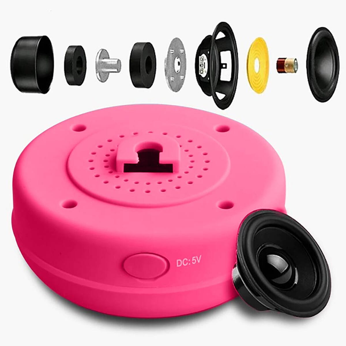 Closeout Wireless Bluetooth Stereo Shower Speaker with Suction Cup and Built-in Mic&nbsp;- Pink image number 3