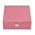 Pink Crocodile Skin Pattern 2 Layer Jewelry Box with Mirror & Lock , Jewelry Storage Box for Women , Jewelry Case , Jewelry Organizer image number 0