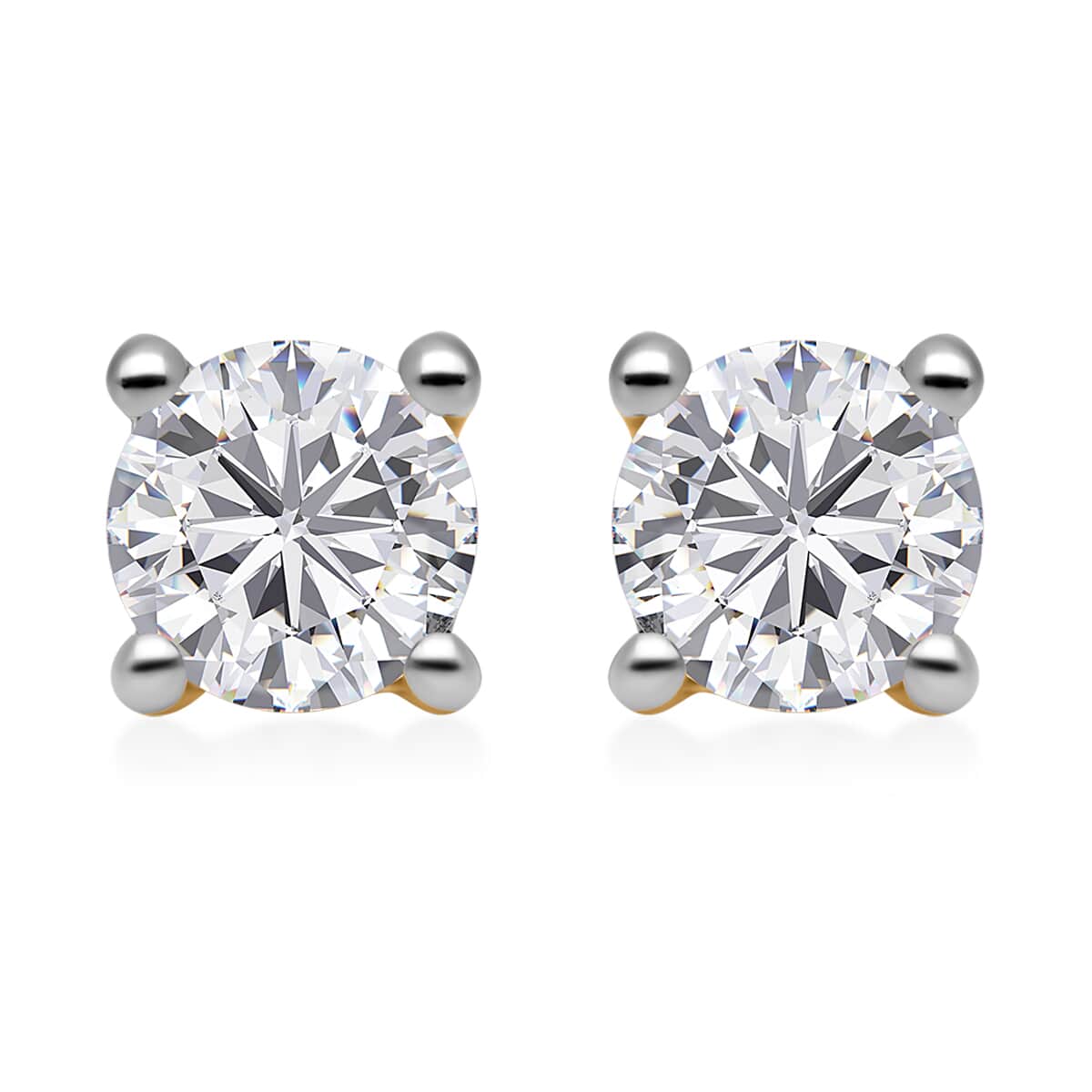 SGL Certified Luxoro Diamond G-H I1-I2  1.00 ctw Solitaire Stud Earrings in 14K Yellow Gold image number 0