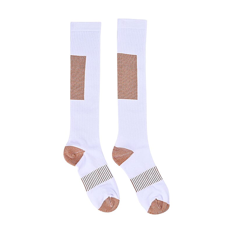 La Marey Set of 4 Pairs White 5% Copper Nylon and 95% Spandex Copper Fit Socks (S/M)