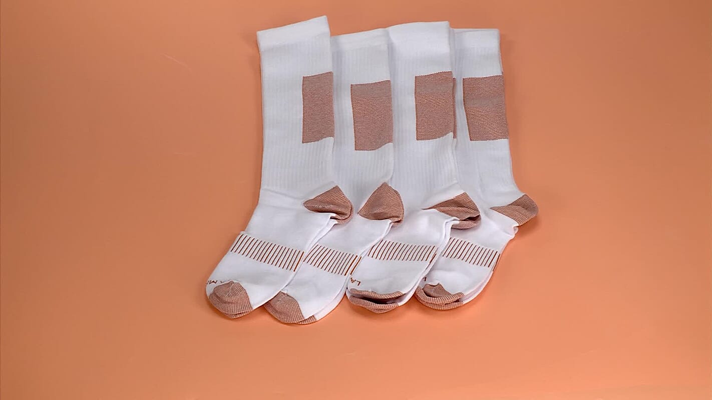 Set of 4 Pairs Black 5% Copper Nylon and 95% Spandex Copper Fit Socks (S/M)