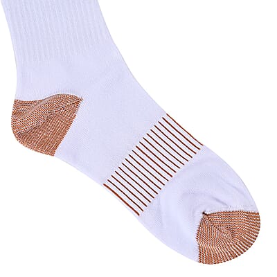 La Marey Set of 4 Pairs White 5% Copper Nylon and 95% Spandex Copper Fit Socks (S/M)