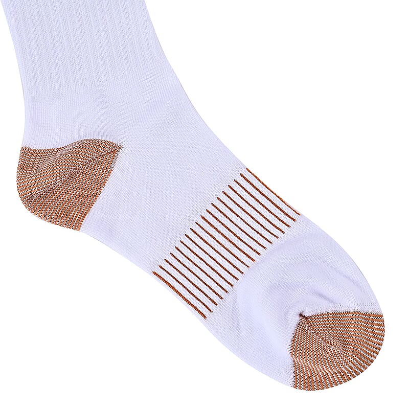 La Marey Set of 4 Pairs White 5% Copper Nylon and 95% Spandex Copper Fit Socks (S/M)