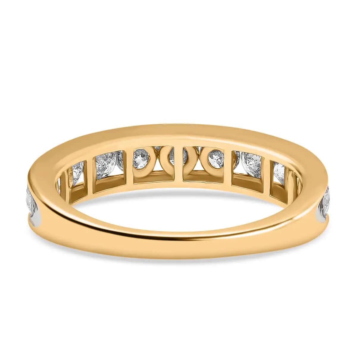 SGL Certified G-H I3 Diamond Band Ring, Diamond Ring, 10K Yellow Gold Ring, Gold Band Ring, Gold Wedding Band, Diamond Wedding Ring 3.05 Grams 1.50 ctw image number 4