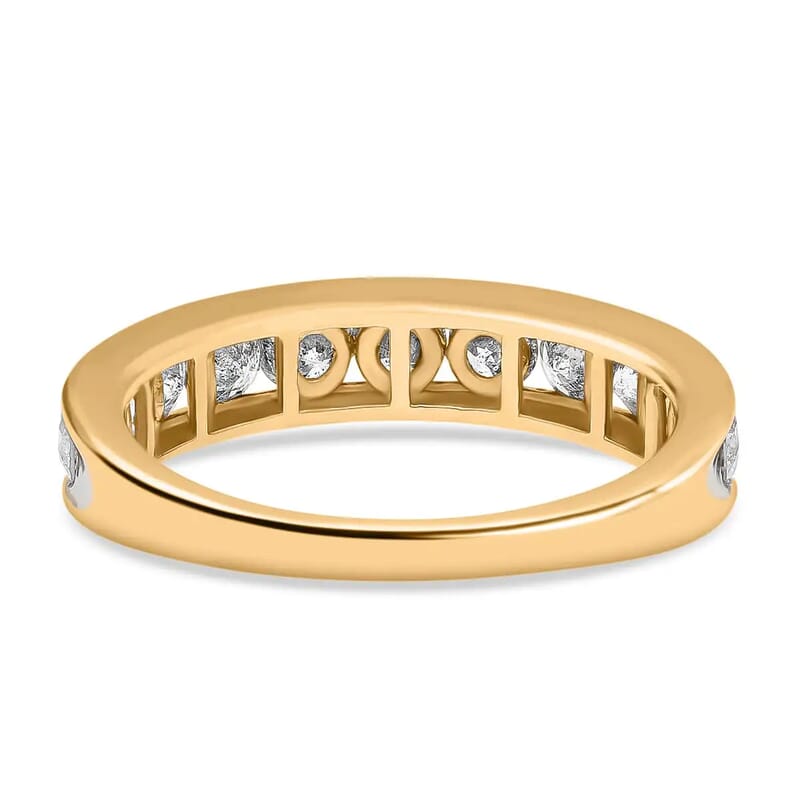 SGL Certified G-H I3 Diamond Band 1.50 ctw Ring, Diamond Ring, 10K Yellow Gold Ring, Gold Band Ring, Gold Wedding Band, Diamond Wedding Ring 3.05 Grams (Size 10.00)
