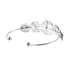 Black Austrian Crystal and Enameled Poppy Flower Cuff Bracelet in Silvertone (6.50 In) image number 4