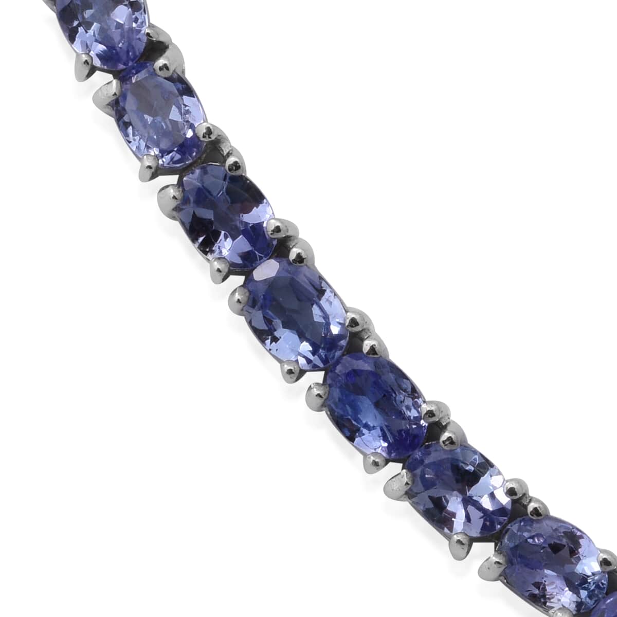 Tanzanite Tennis Necklace 18 Inches in Platinum Over Sterling Silver 18.70 Grams 19.20 ctw image number 2